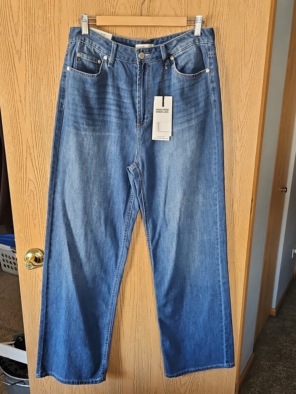 Oat New York High-Rise Wide Leg Jeans - Medium Blue